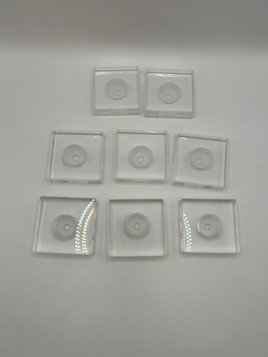 International Other - Lot of 8 Clear Acrylic Lucite Display Mount Blocks 2” Square Recessed Center